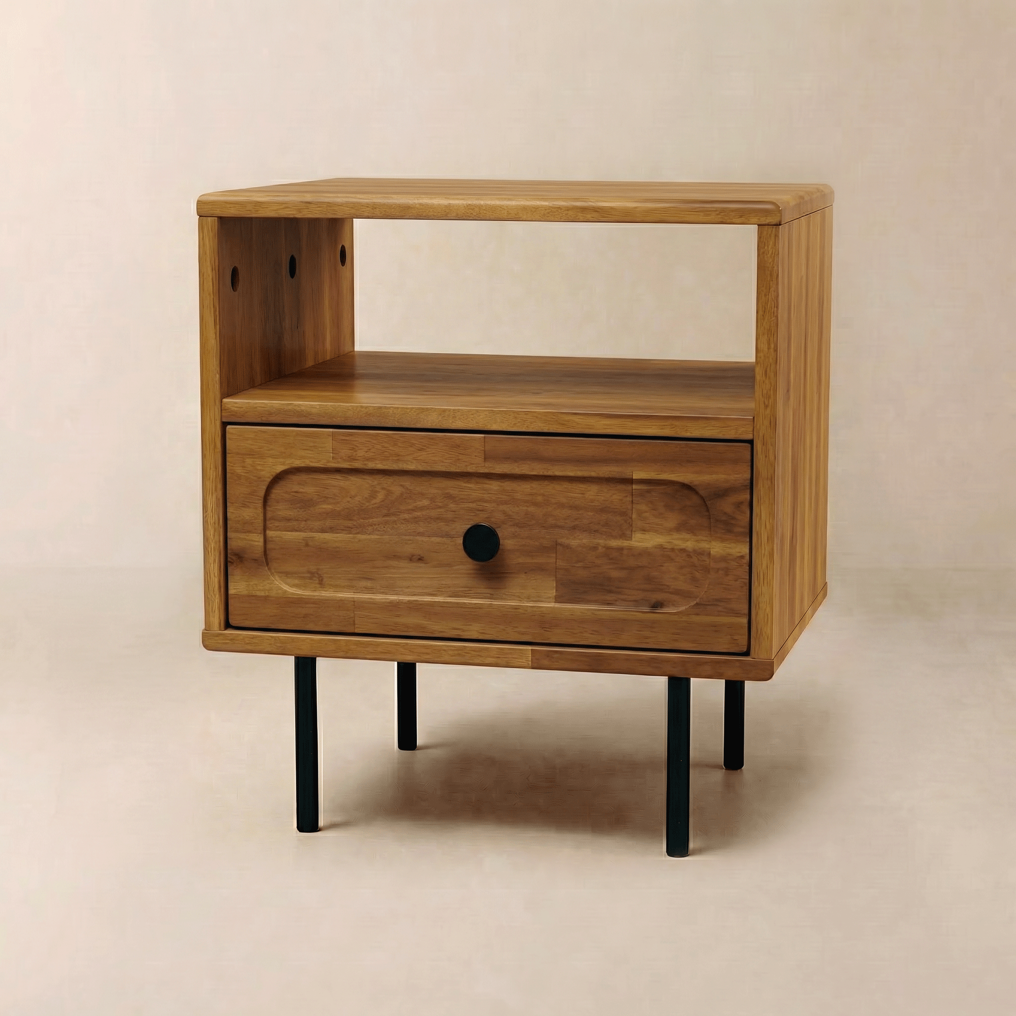 Savana Solid Wood Single-Drawer Nightstand Megsu