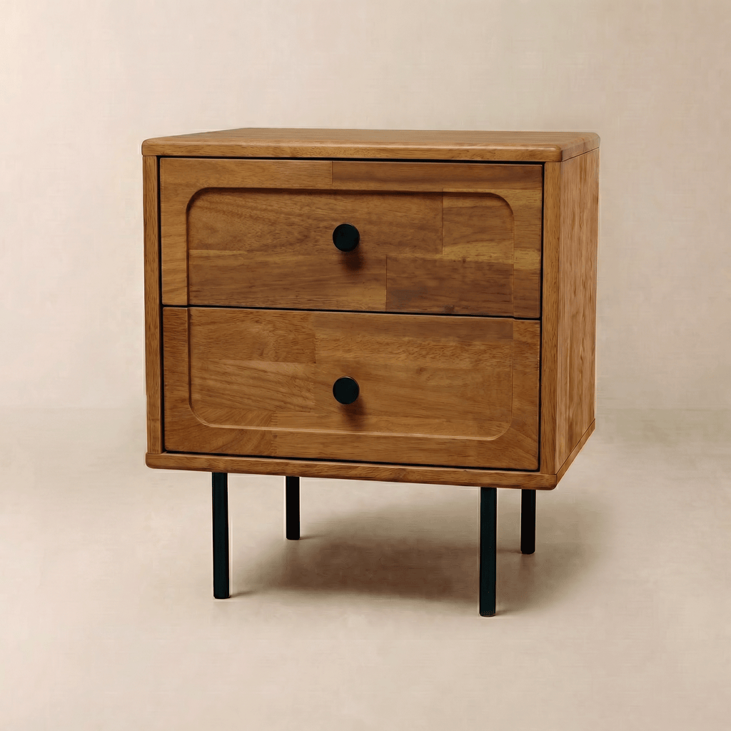 Savana Solid Wood 2-Drawer Nightstand Megsu