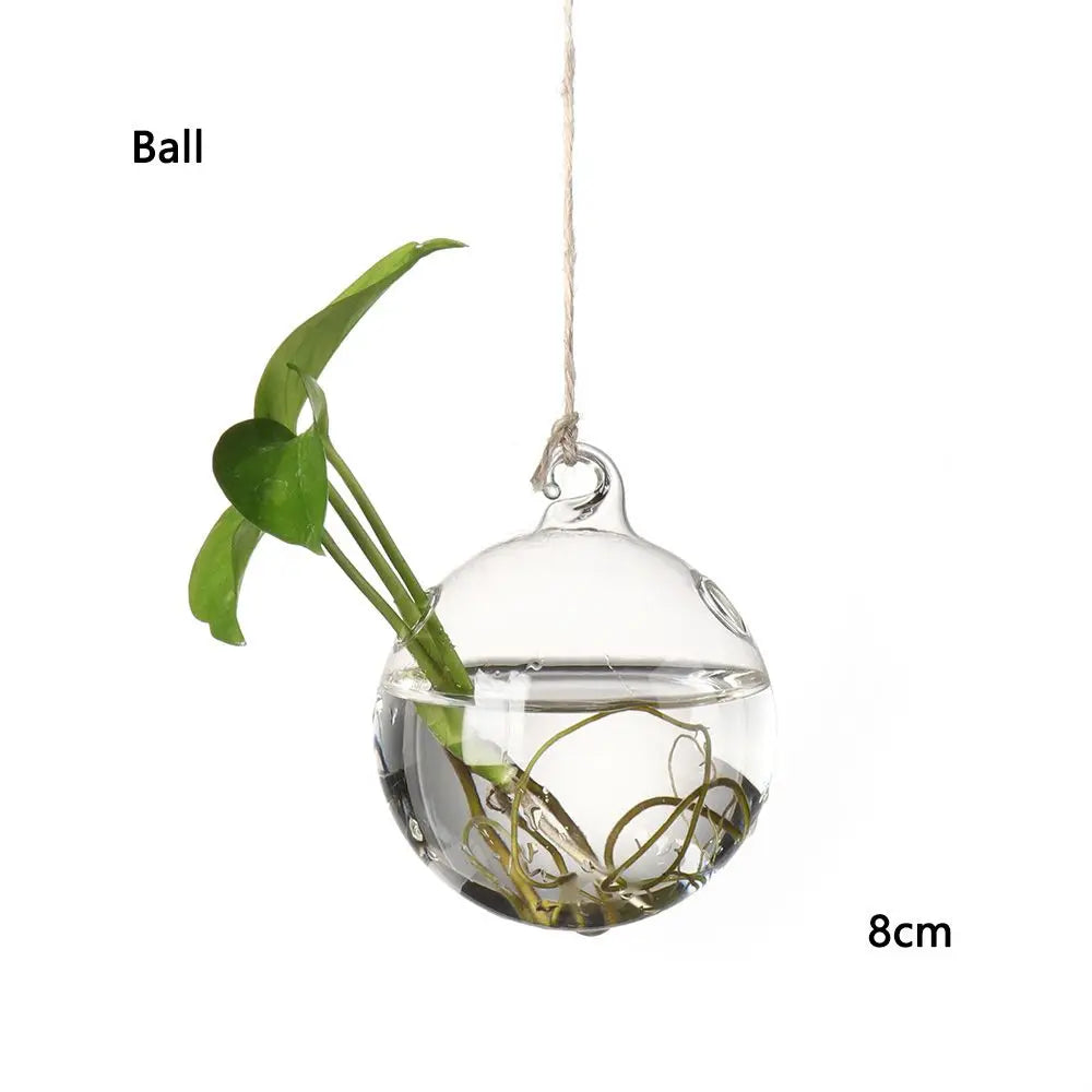 Hanging Glass Ball Hydroponic Vase DECORBITES