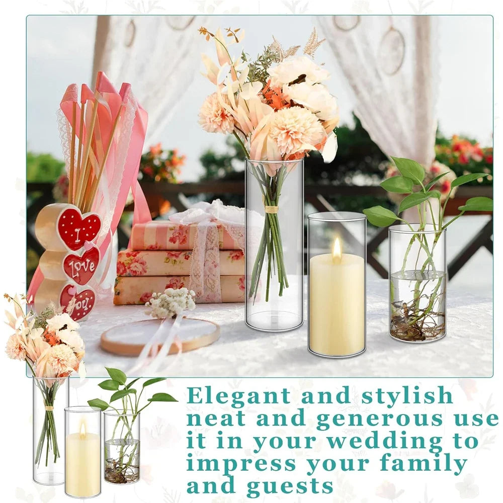 Glass Cylinder Wedding Vase Set DECORBITES