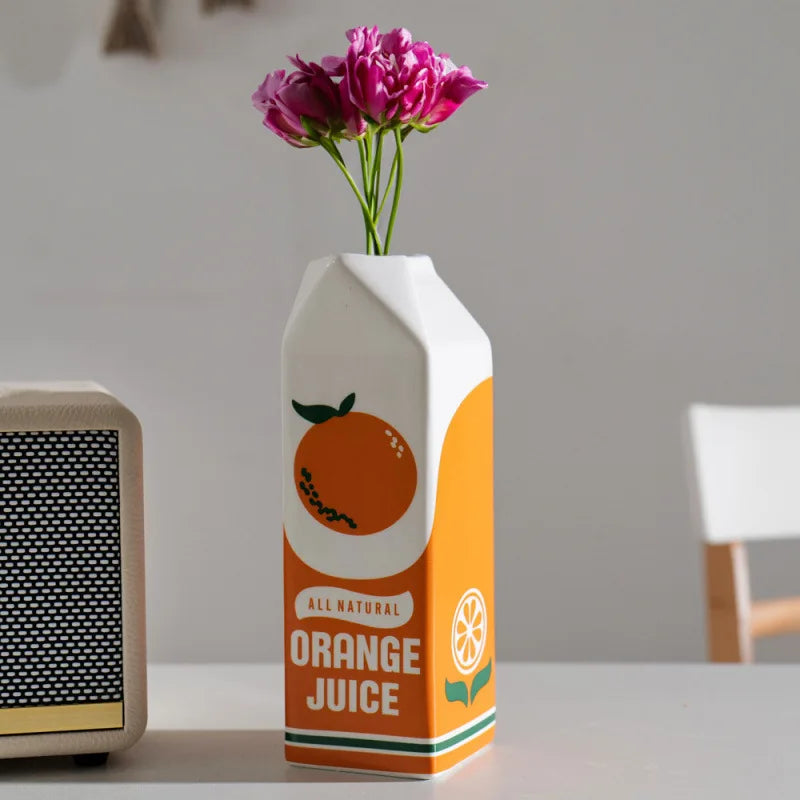 Ceramic Orange Fruit Shape Vase DECORBITES