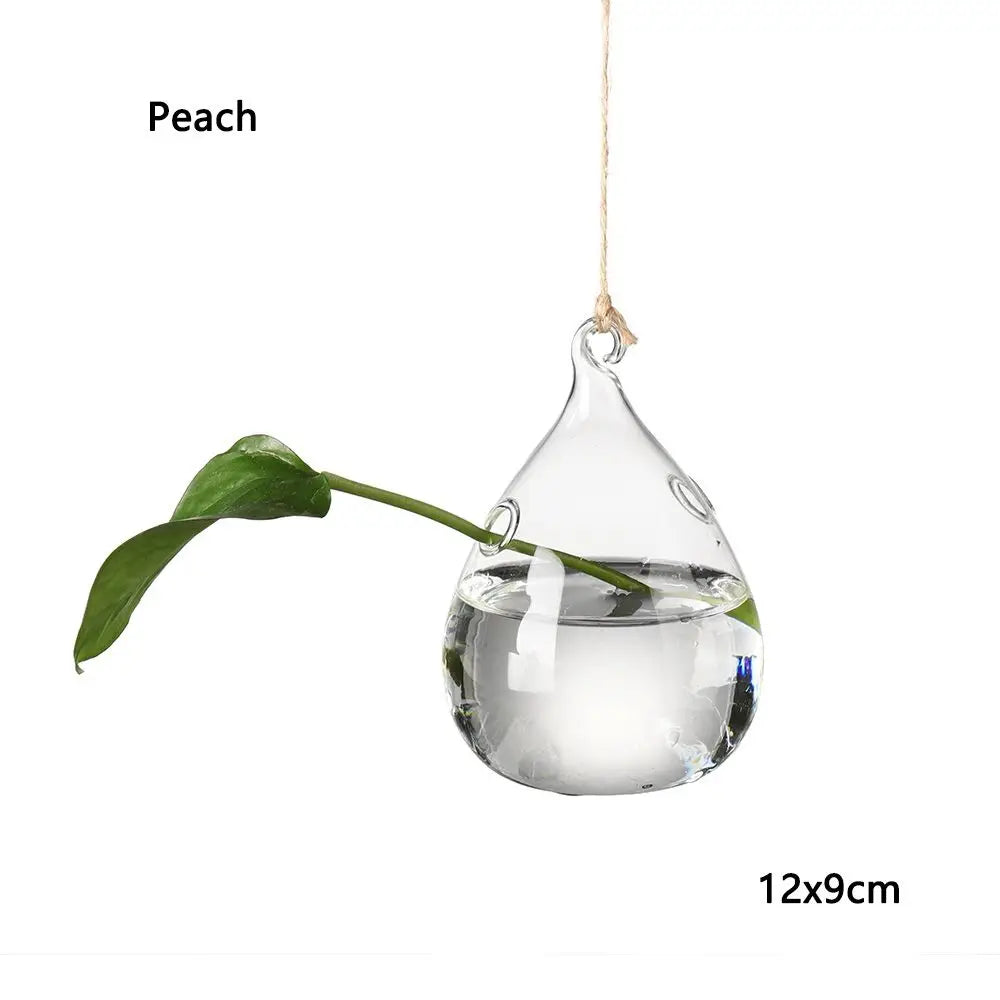 Glass Hanging Shape Hydroponic Vase DECORBITES