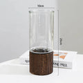 Glass Bud Vase Wooden Base DECORBITES