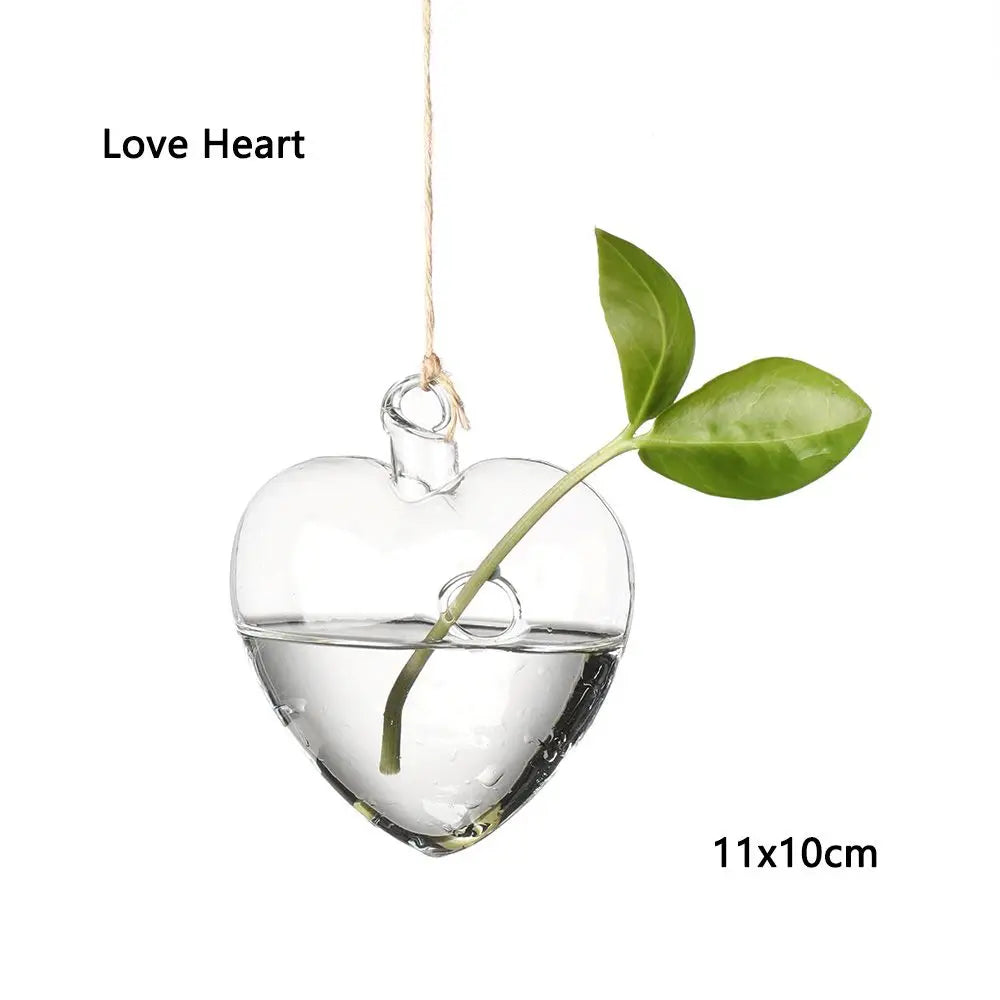 Glass Hanging Shape Hydroponic Vase DECORBITES
