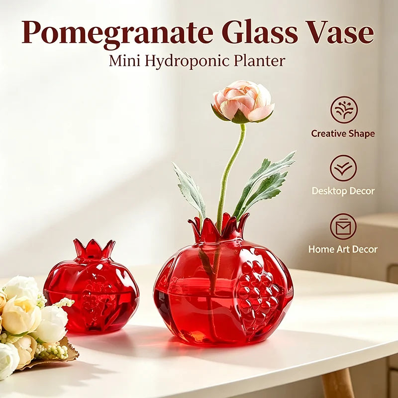 Glass Pomegranate Hydroponic Vase Set DECORBITES