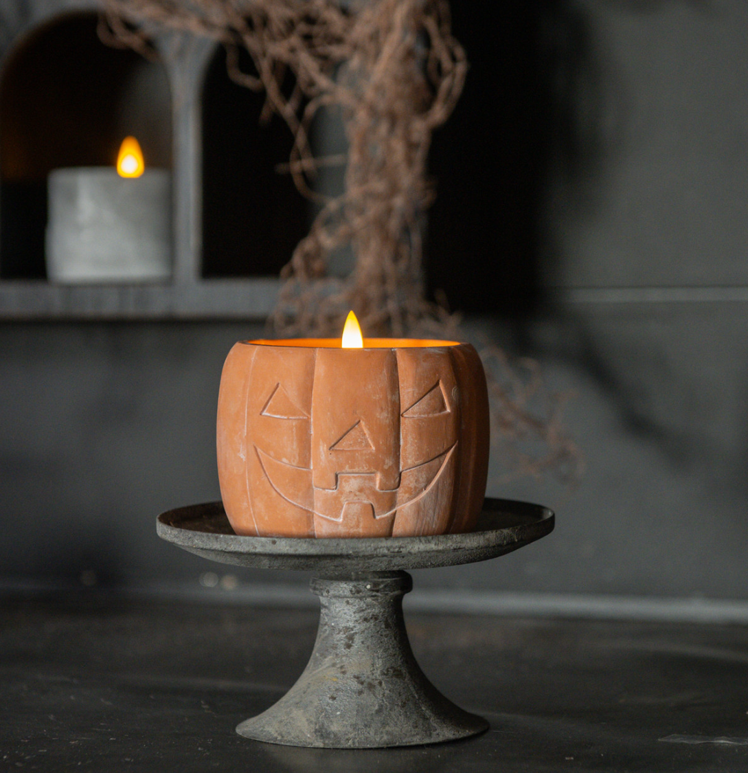 ORANGE JACK-O-LANTERN 3D FLAME CANDLE Purple Box Boutique