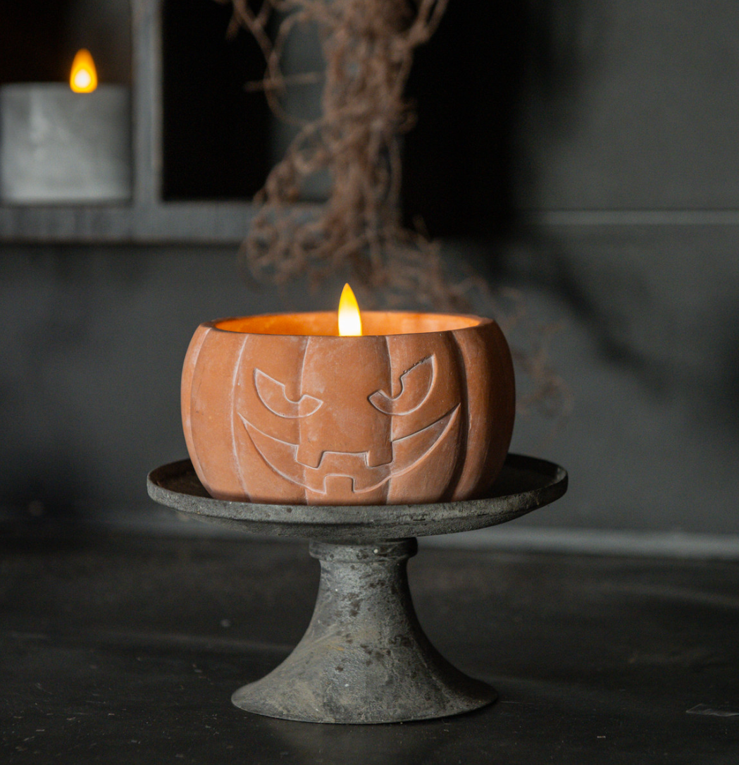 ORANGE JACK-O-LANTERN 3D FLAME CANDLE Purple Box Boutique