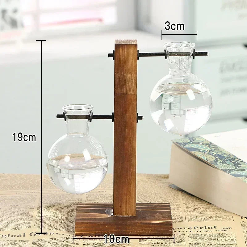 Wooden Frame Glass Terrarium Vase DECORBITES
