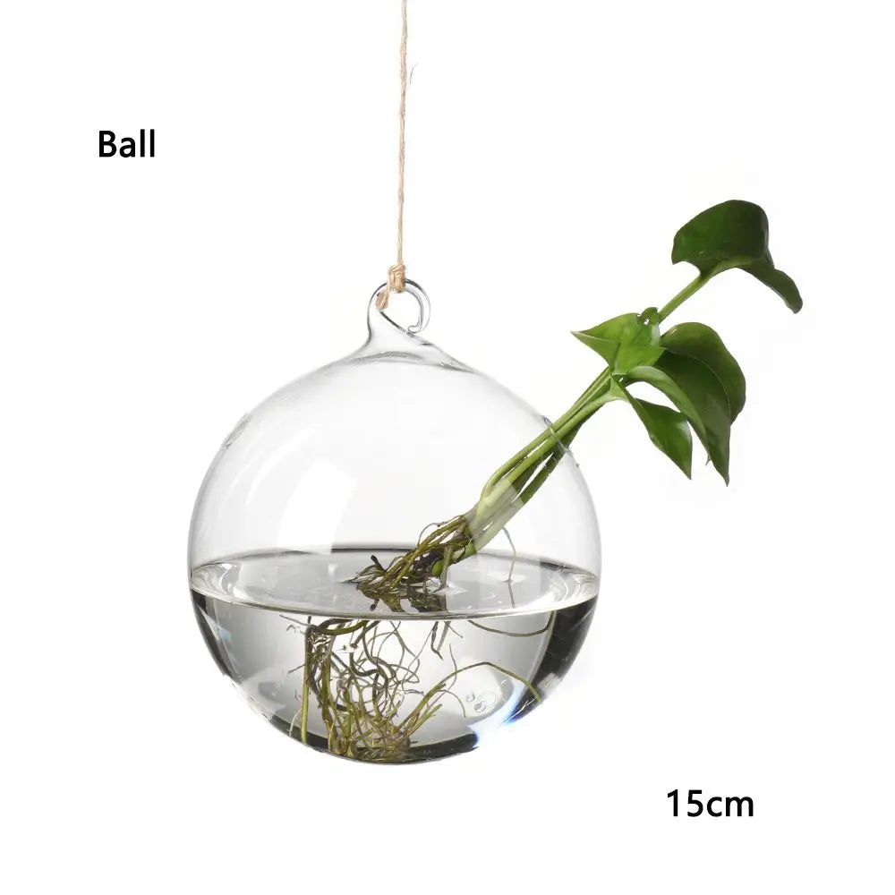 Hanging Glass Ball Hydroponic Vase DECORBITES