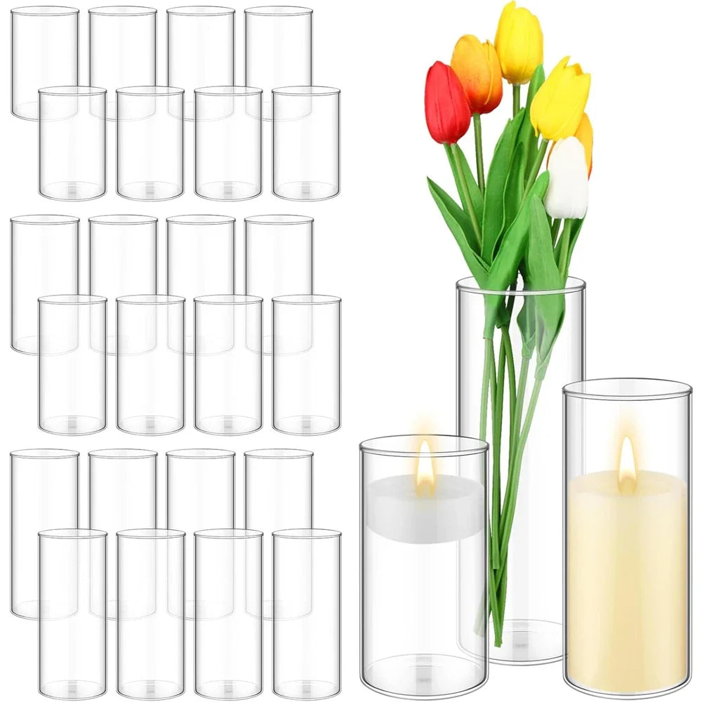 Glass Cylinder Wedding Vase Set DECORBITES