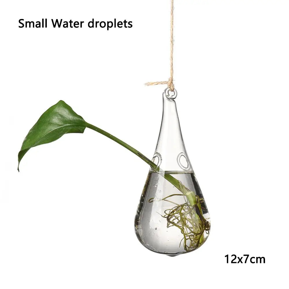 Glass Hanging Shape Hydroponic Vase DECORBITES