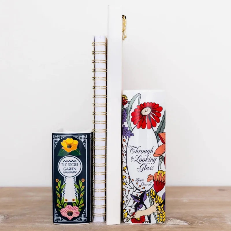 Ceramic Stacked Book Flower Vase DECORBITES