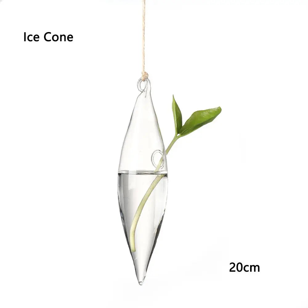 Glass Hanging Shape Hydroponic Vase DECORBITES