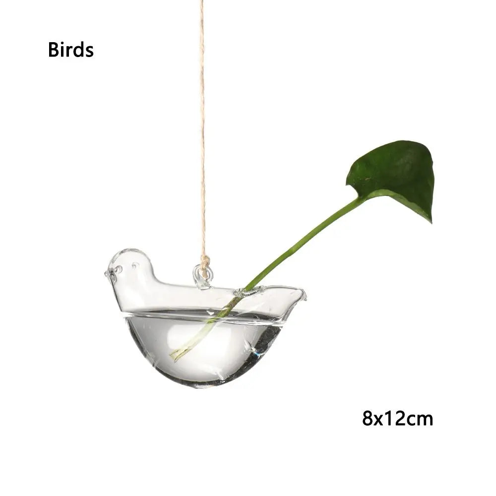 Glass Hanging Shape Hydroponic Vase DECORBITES