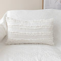 DecorBites™ Daisy Floral Embroidery Pillow Cover 45x45cm/30x50cm White Blooms Cozy Soft Décor