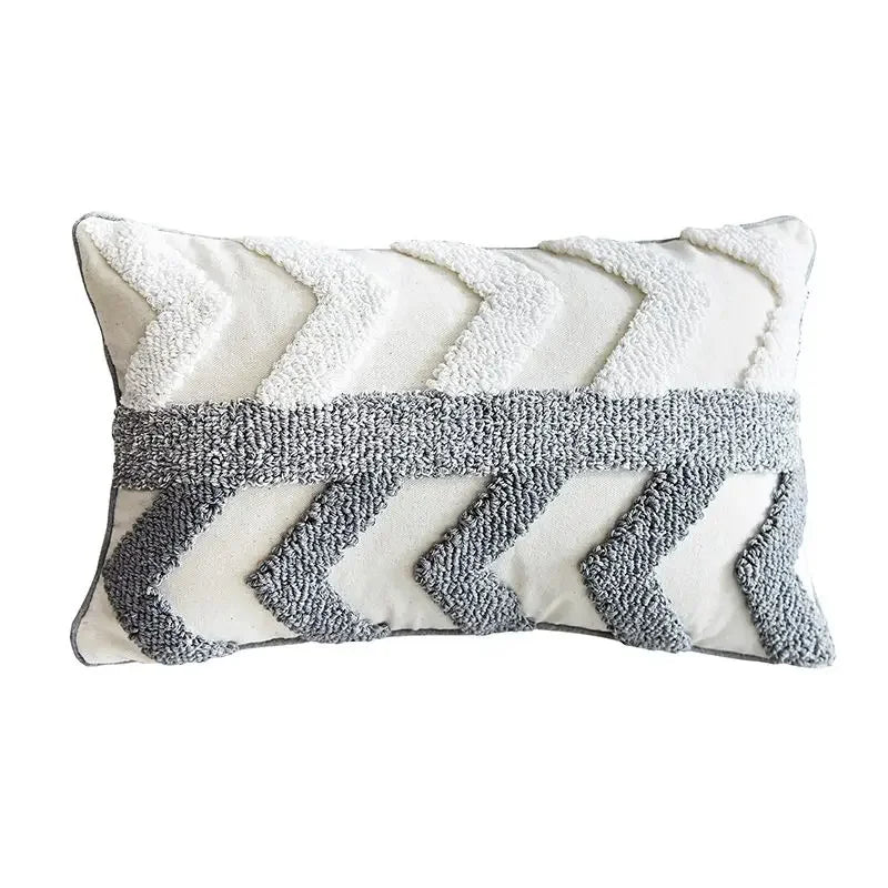 DecorBites™ Geometric Tufted Tassel Cushion Cover 30x50cm
