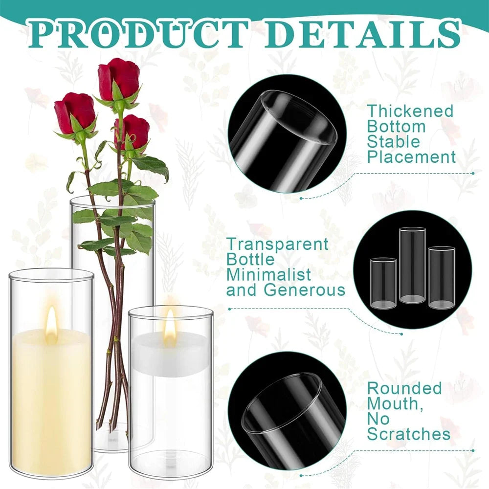 Glass Cylinder Wedding Vase Set DECORBITES