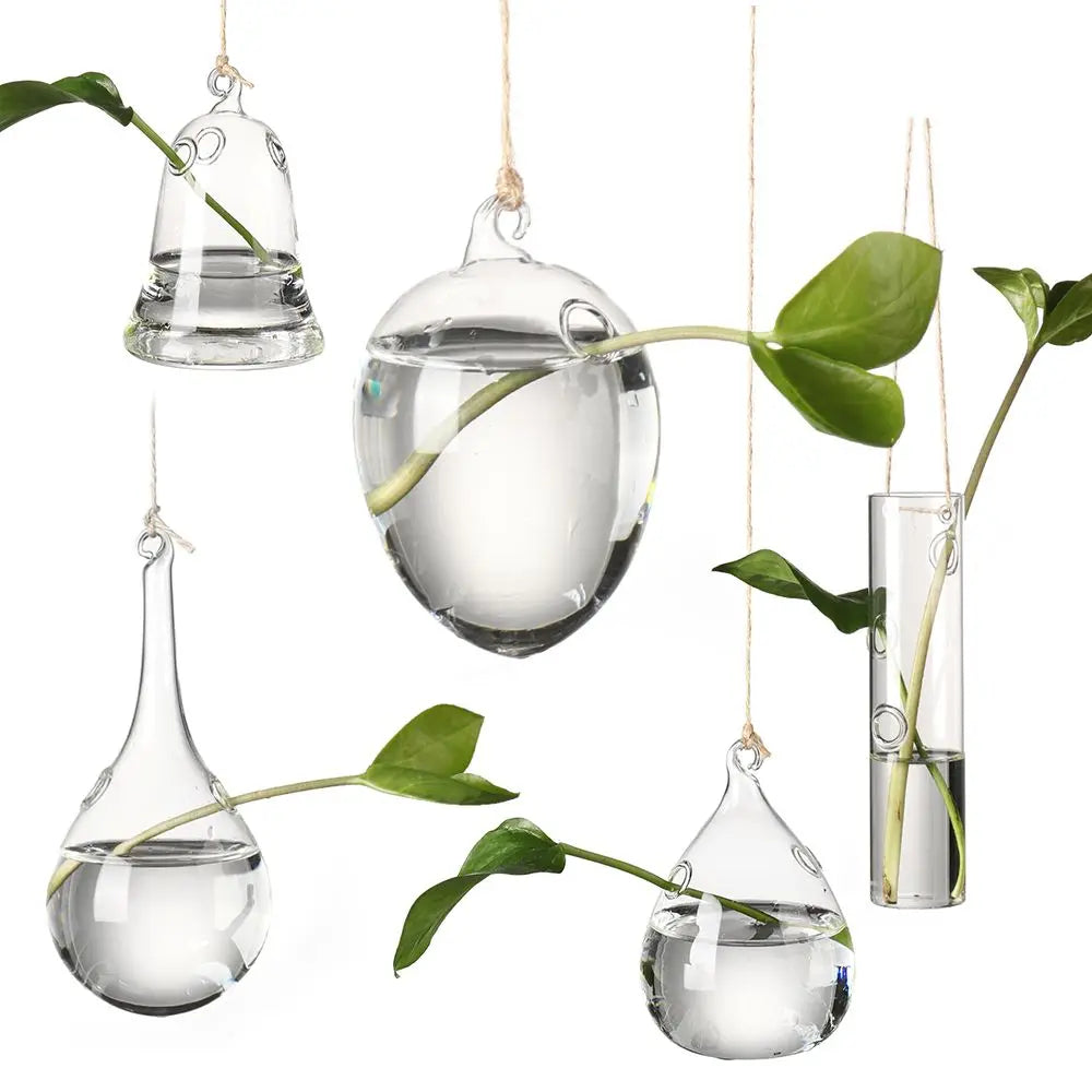 Glass Hanging Shape Hydroponic Vase DECORBITES
