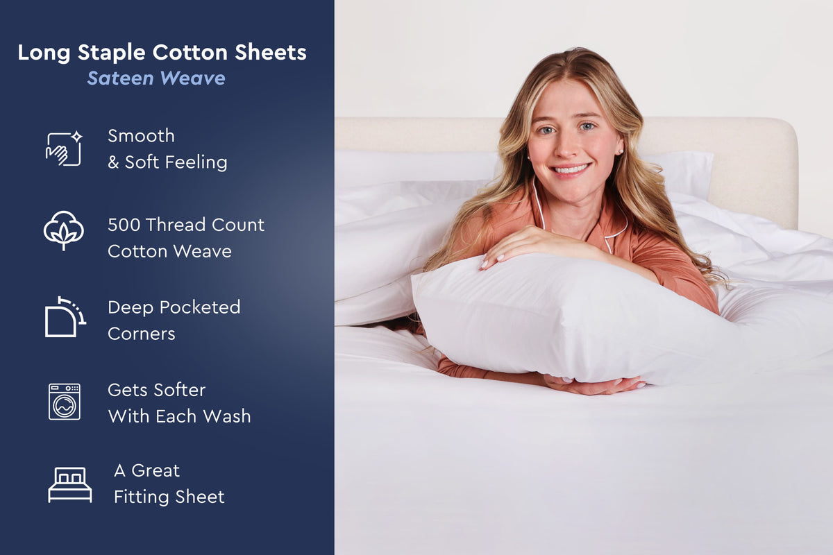 Smooth Sateen Cotton Bed Sheets Moon Pod