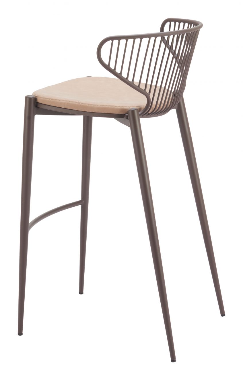 Silues Faux Leather Barstool 2PC LOOMLAN