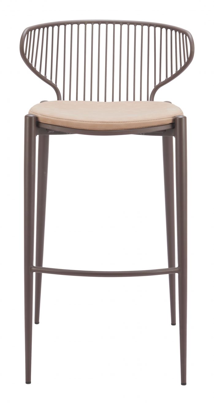 Silues Faux Leather Barstool 2PC LOOMLAN