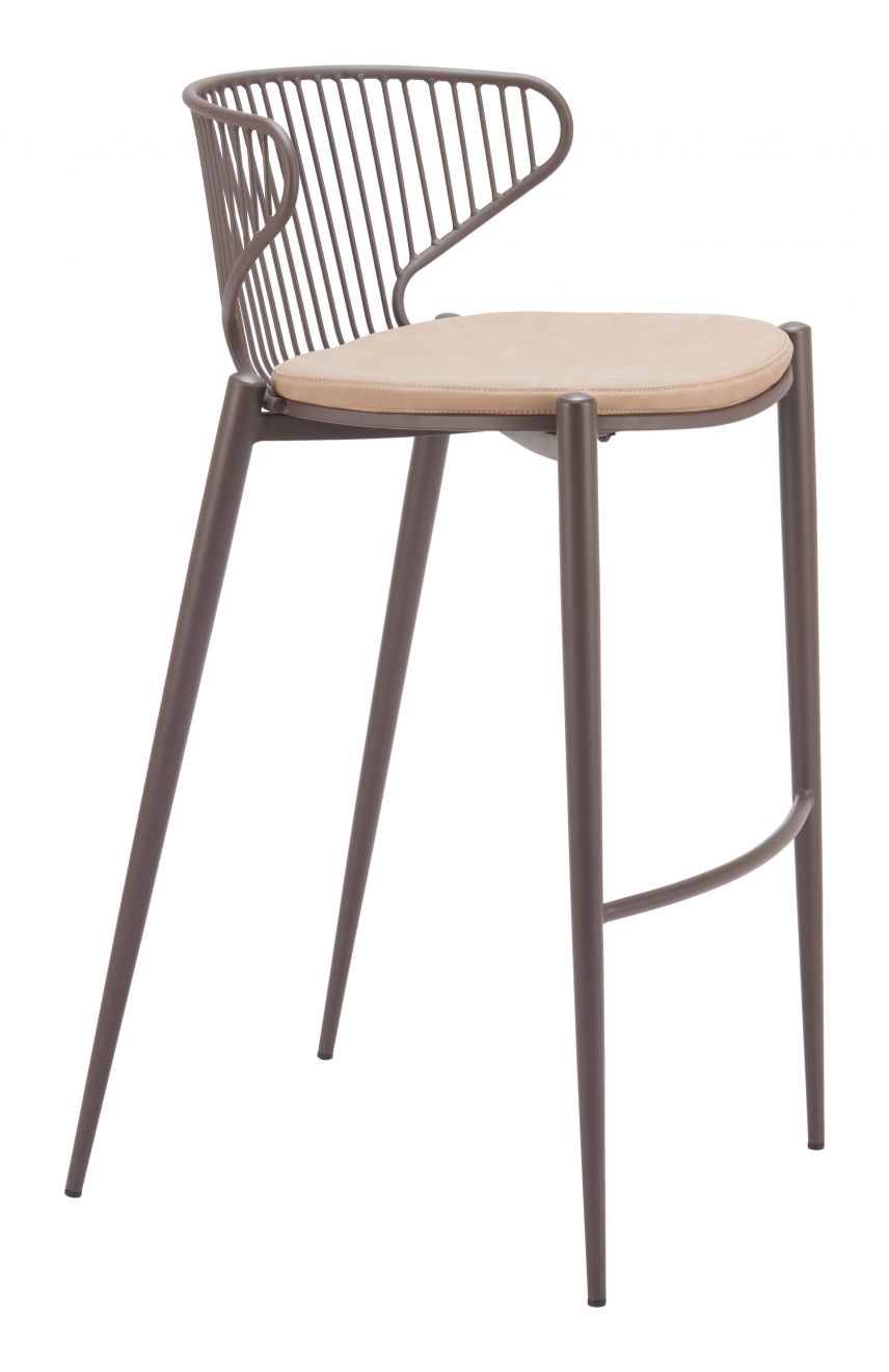 Silues Faux Leather Barstool 2PC LOOMLAN
