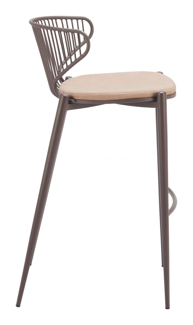 Silues Faux Leather Barstool 2PC LOOMLAN