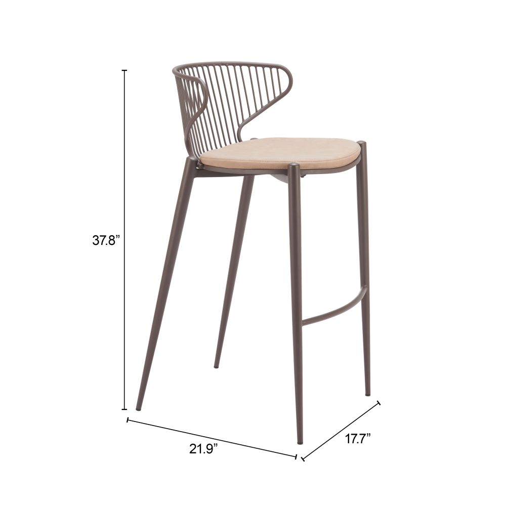 Silues Faux Leather Barstool 2PC LOOMLAN