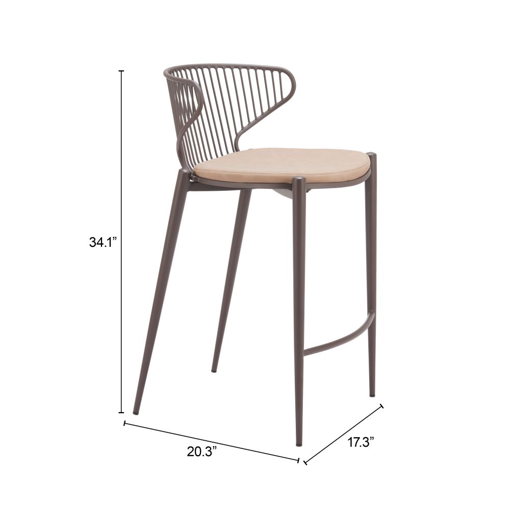 Silues Faux Leather Counter Stool 2PC