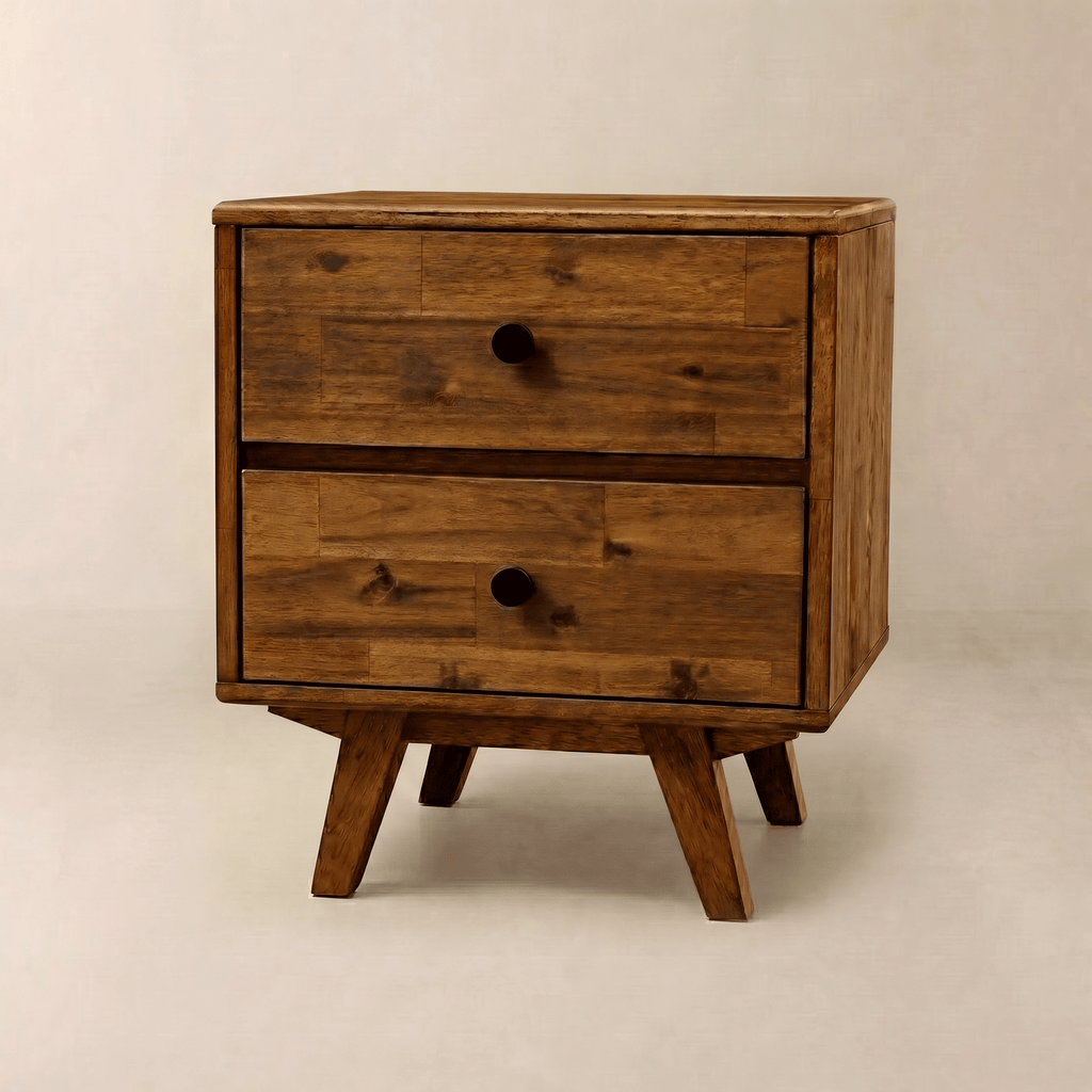 Silvia Solid Wood Nightstand Megsu