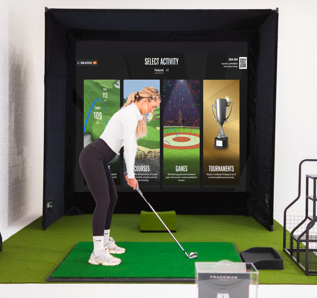 SimBox Golf Simulator Enclosure - 7 sizes, Pro + Impact Screen and Frame INCLUDES FREE SIDE BARRIERS GolfbaysUSA