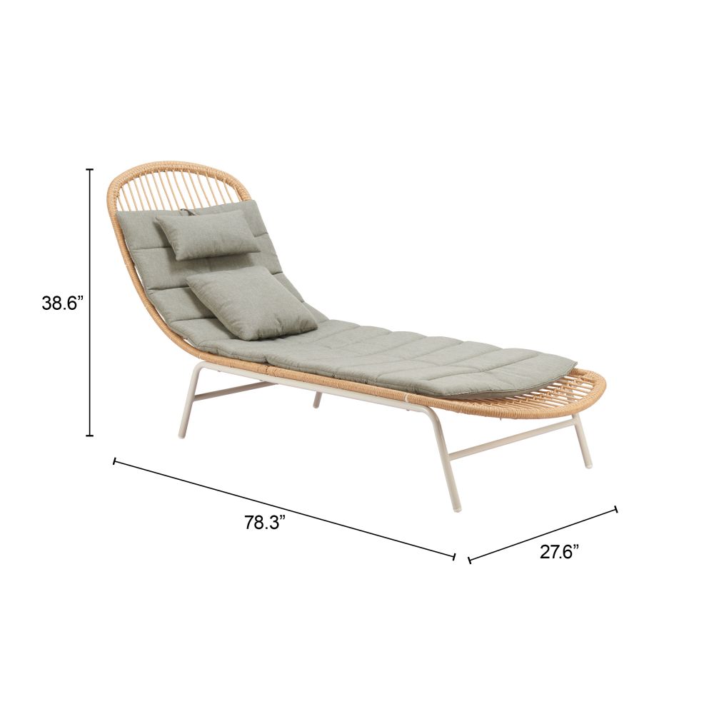Skim Olefin Fabric Outdoor Chaise Lounge LOOMLAN