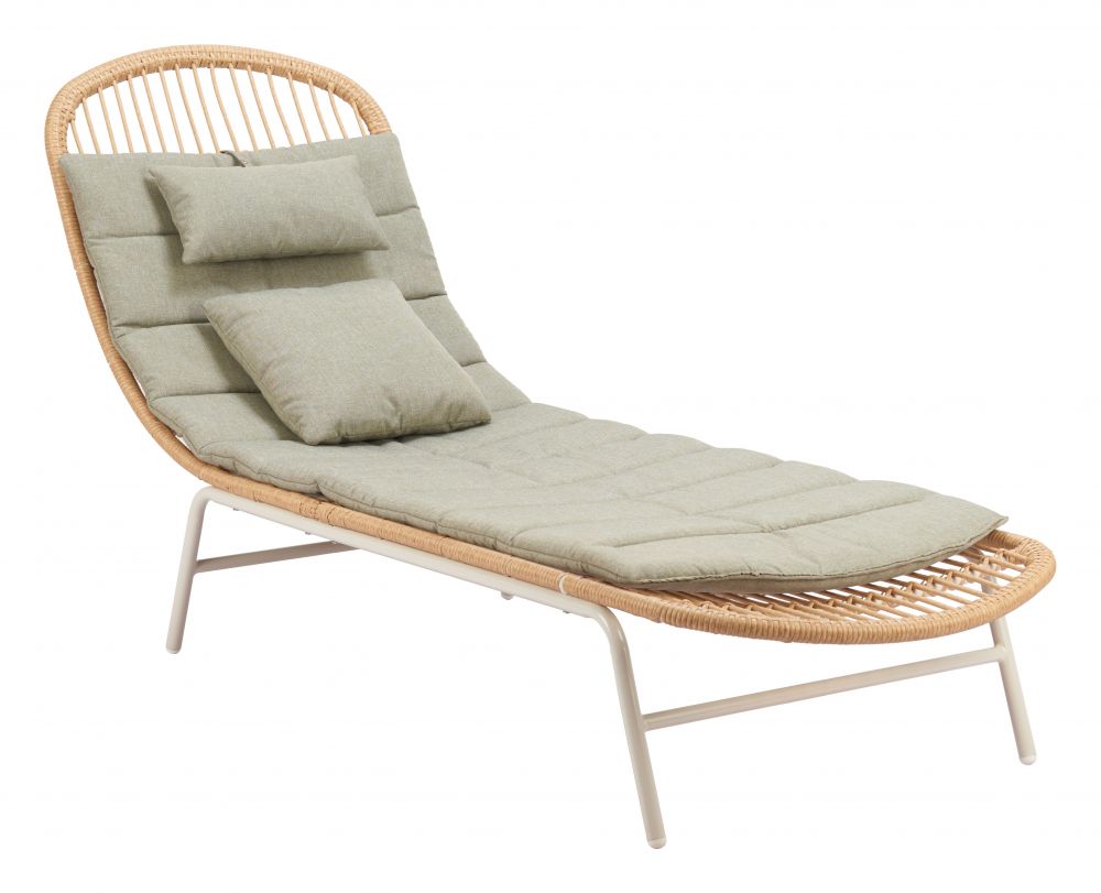 Skim Olefin Fabric Outdoor Chaise Lounge LOOMLAN