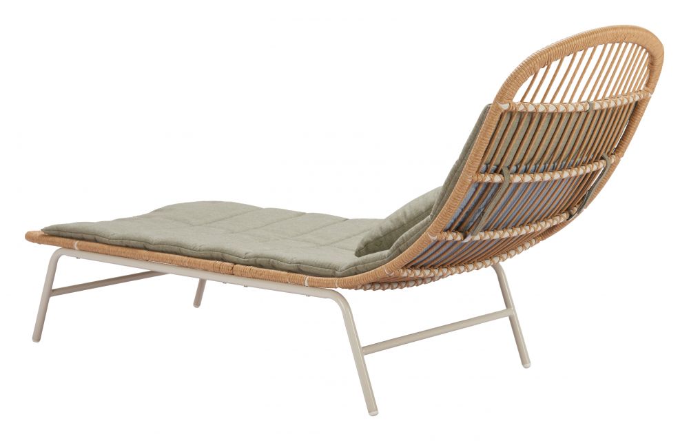 Skim Olefin Fabric Outdoor Chaise Lounge LOOMLAN