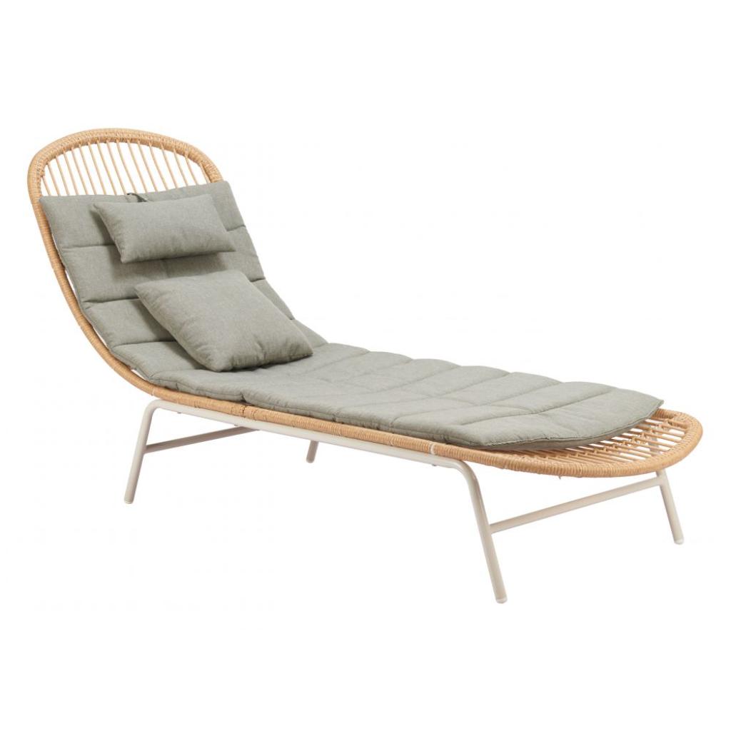 Skim Olefin Fabric Outdoor Chaise Lounge LOOMLAN