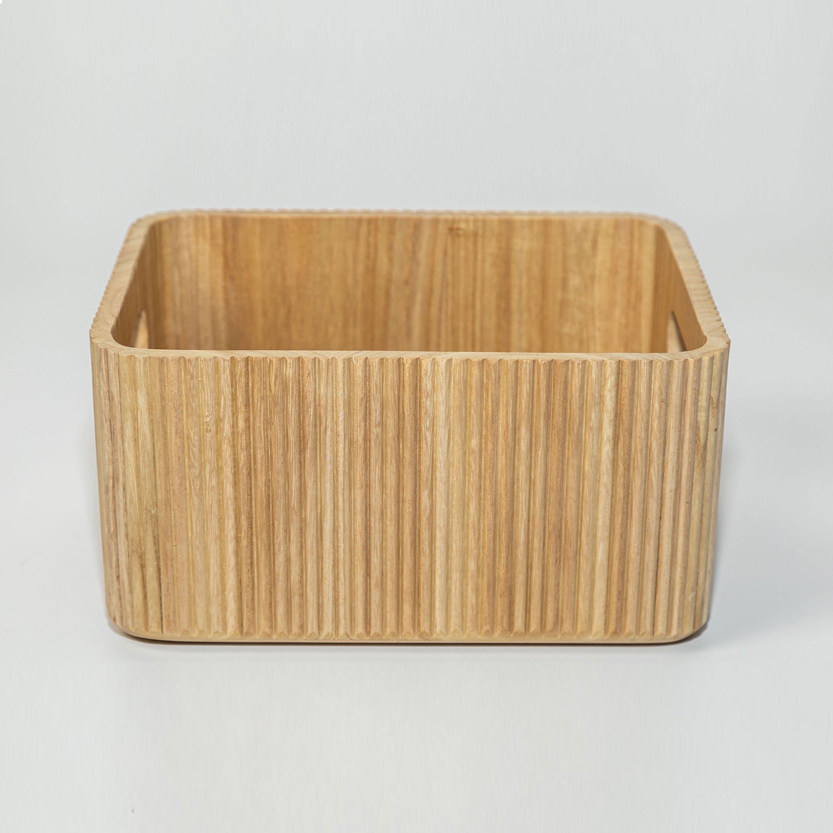 Wooden Ribbed Bins – Natural Horderly