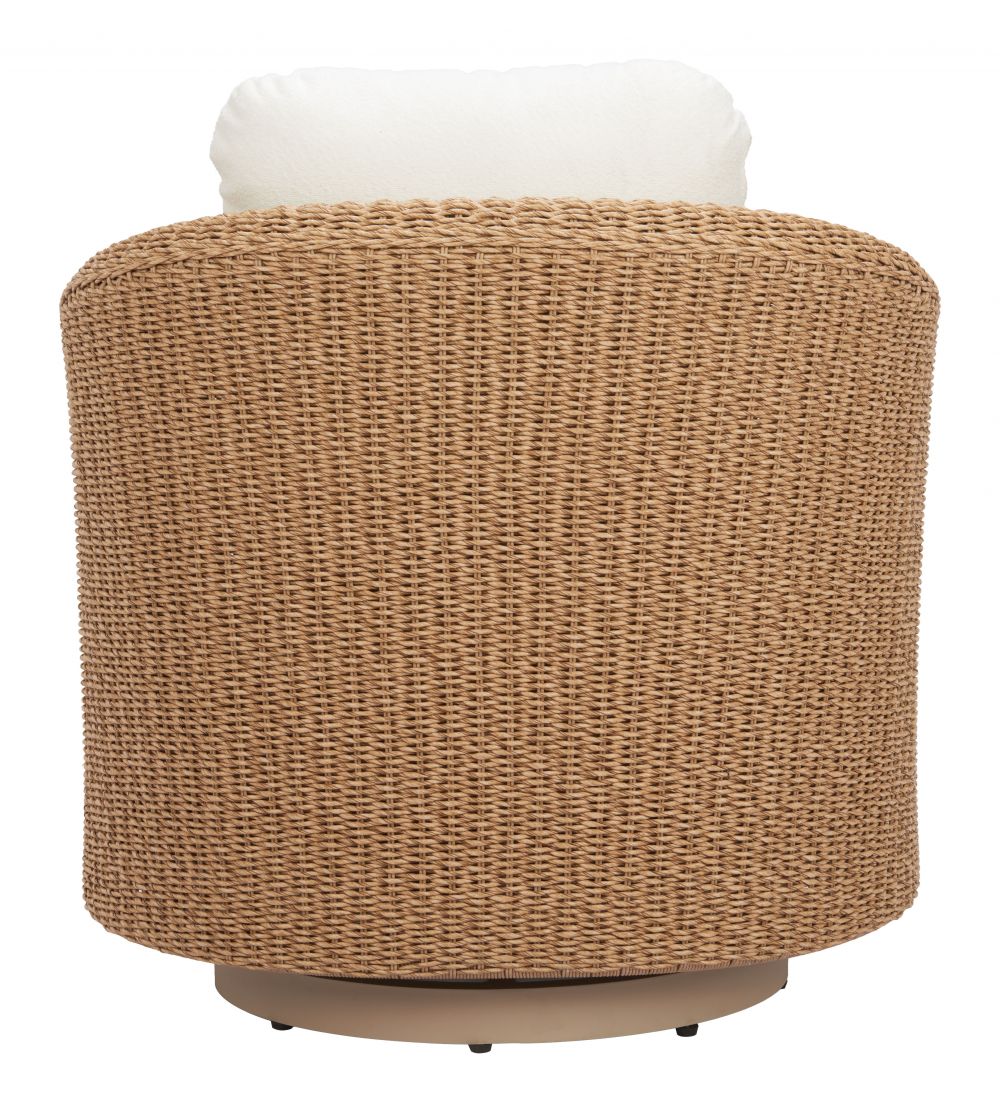 Solara Olefin Fabric Swivel Outdoor Accent Chair LOOMLAN