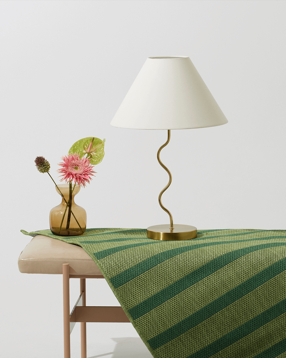 Squiggle Modern Table Lamp with Zigzag Base