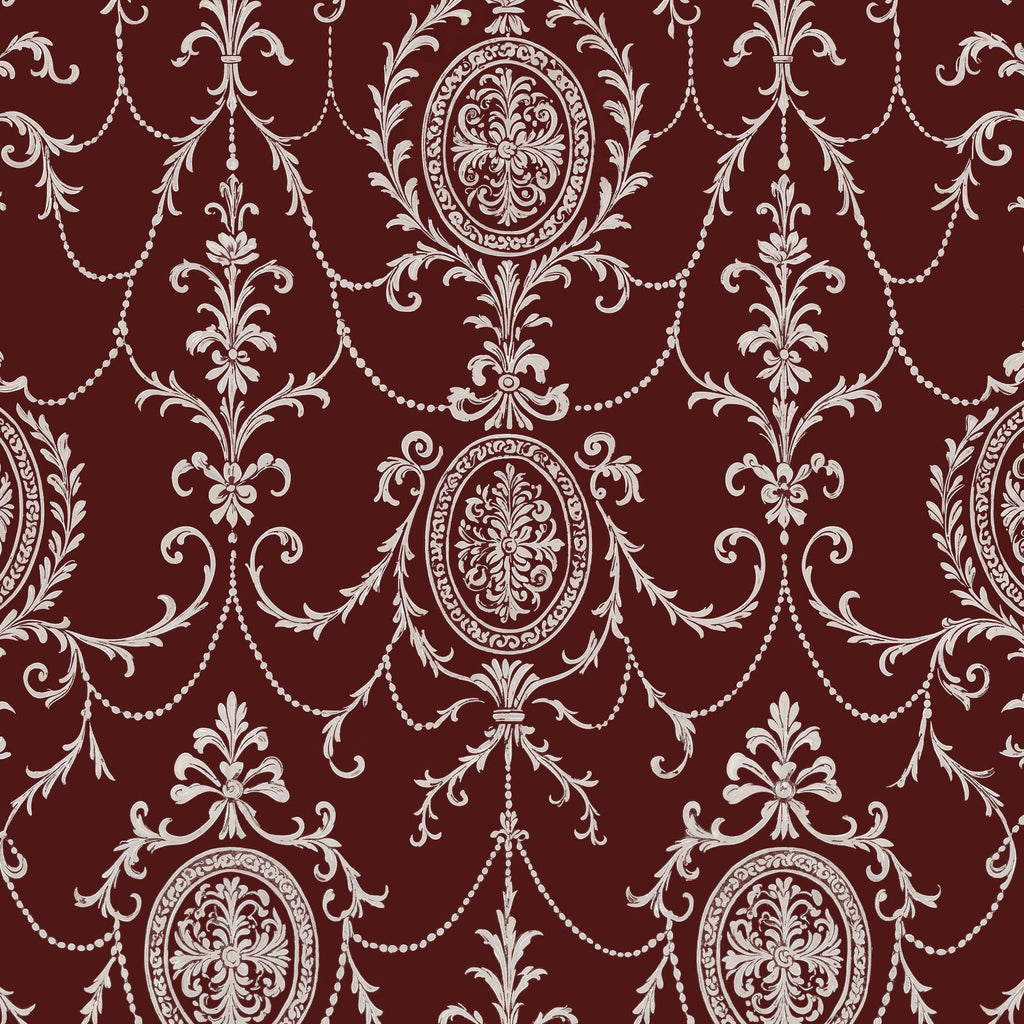 State Room Scroll (Burgundy) Wallpaper WALL BLUSH