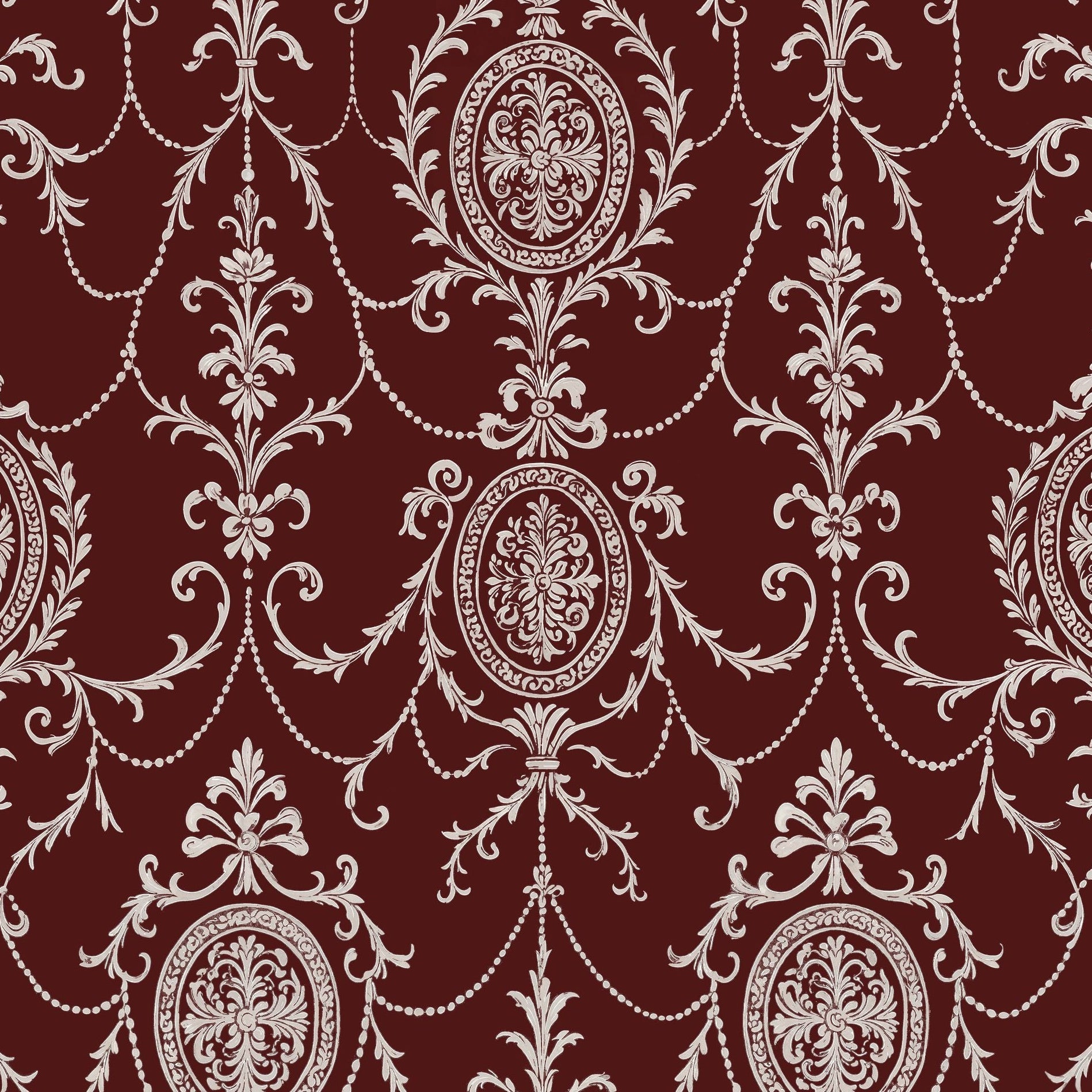 State Room Scroll (Burgundy) Wallpaper WALL BLUSH