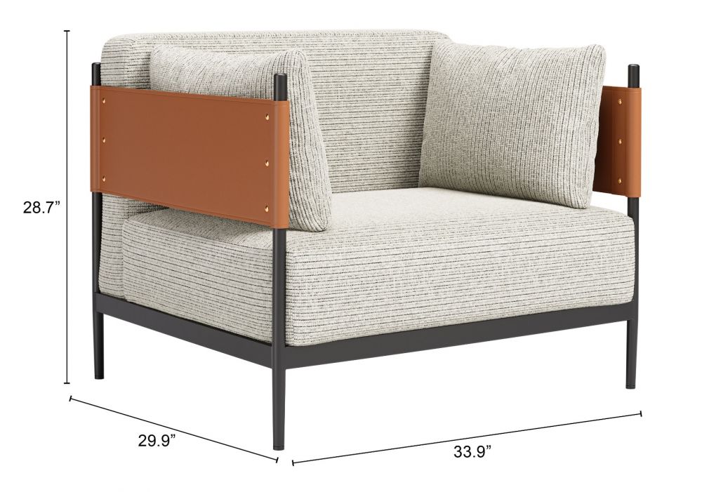 Stirbe Faux Leather Armchair LOOMLAN
