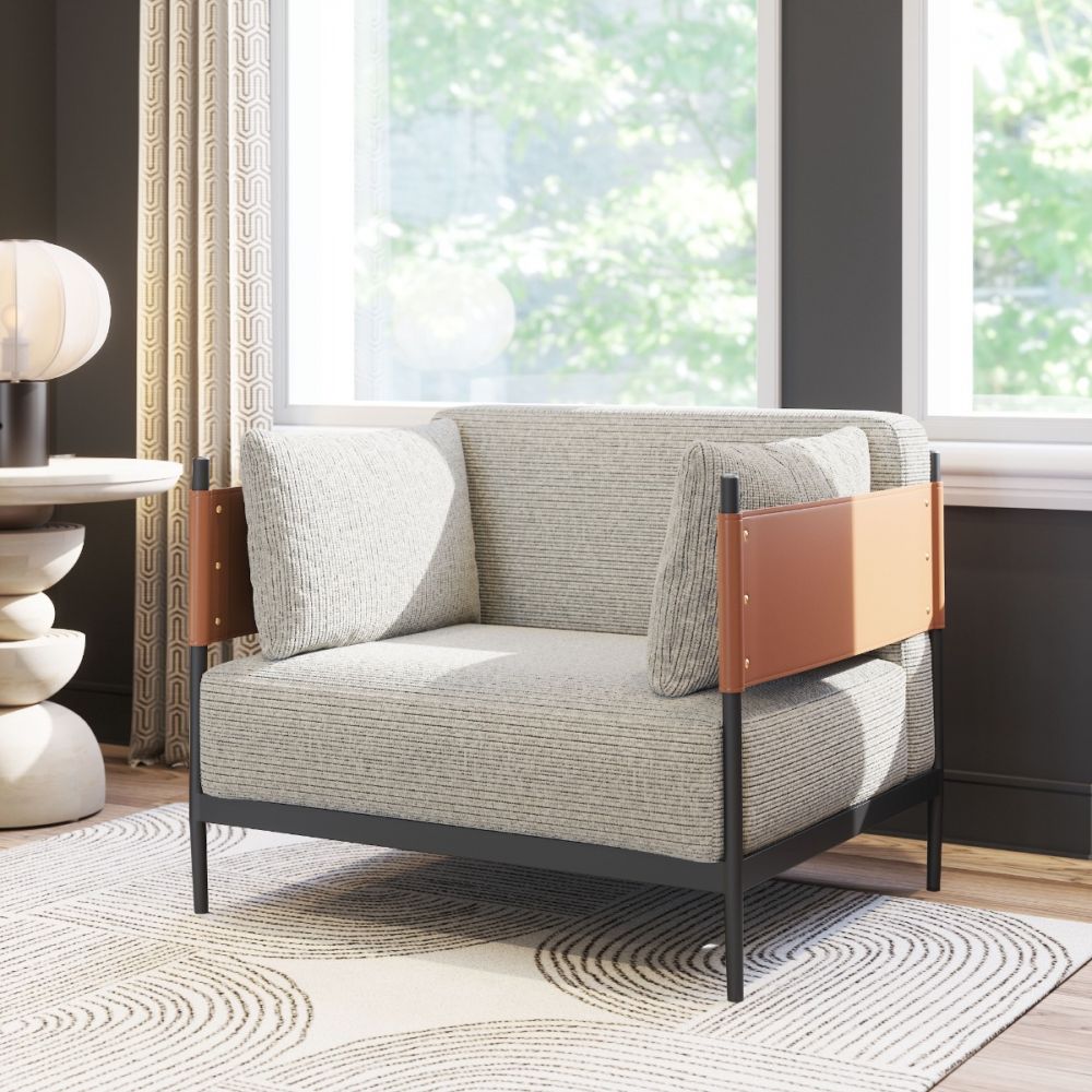 Stirbe Faux Leather Armchair LOOMLAN