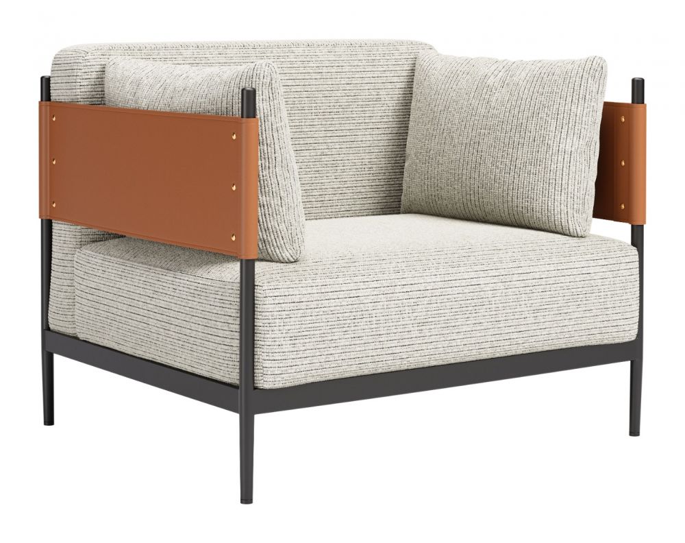 Stirbe Faux Leather Armchair LOOMLAN