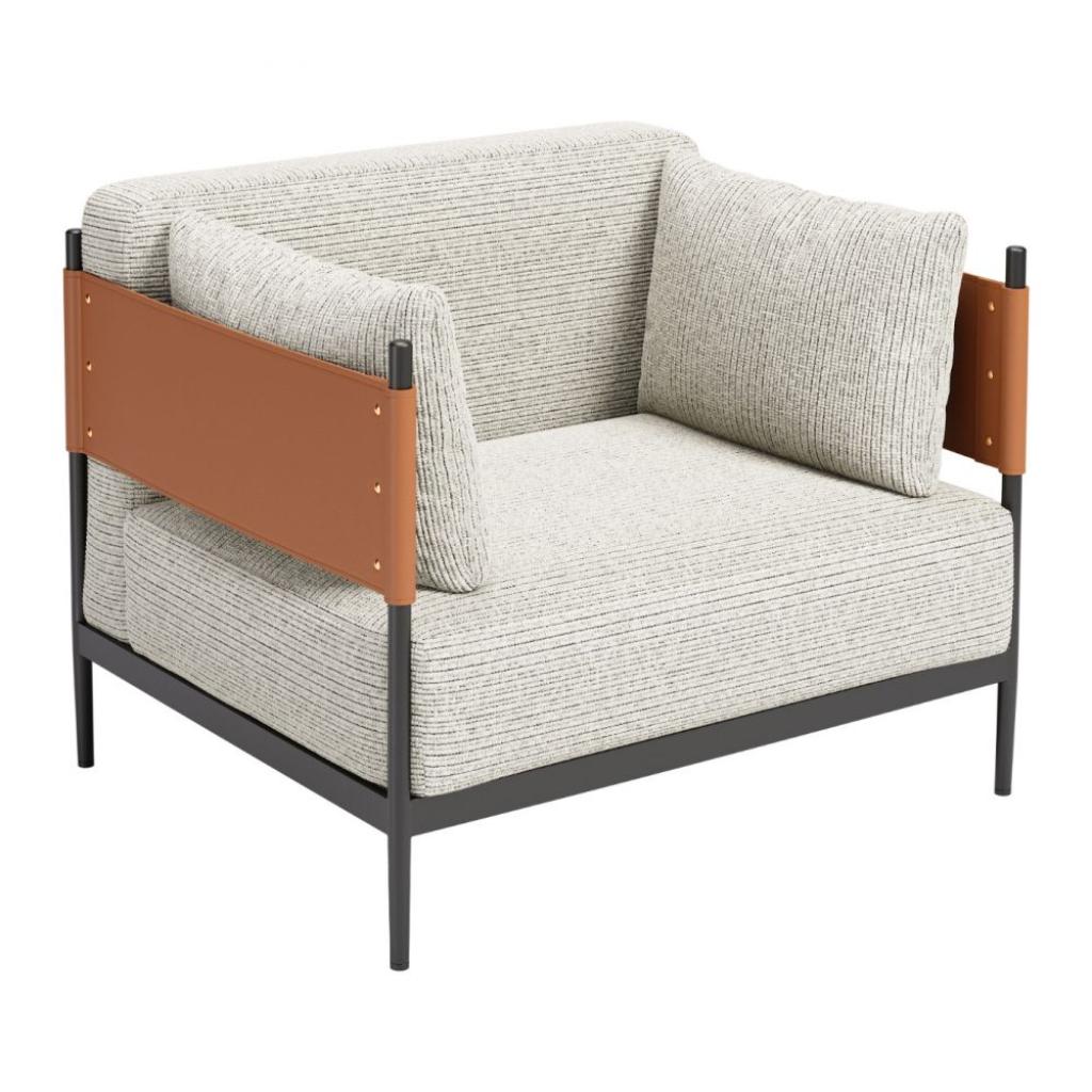 Stirbe Faux Leather Armchair LOOMLAN