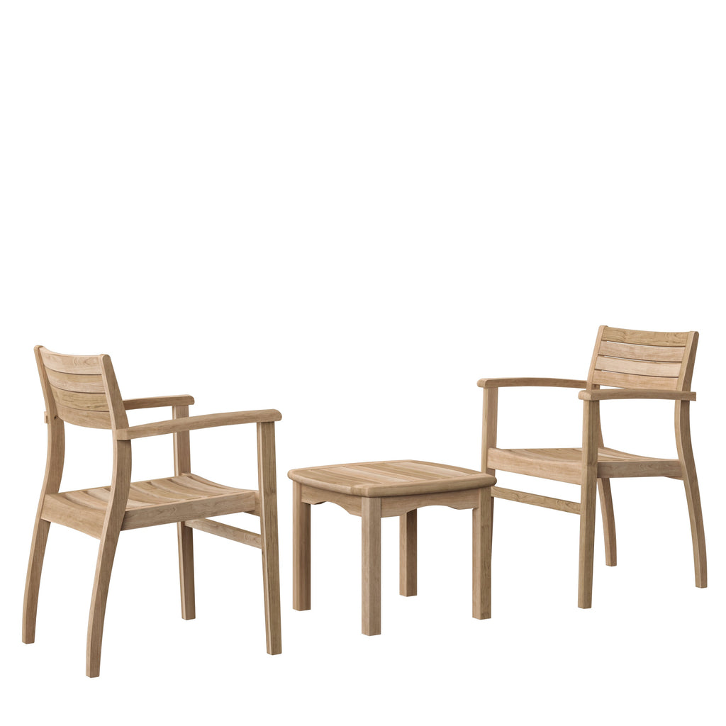 Intan Teak Side Table & 2 Ninia Chairs LifestyleGarden US