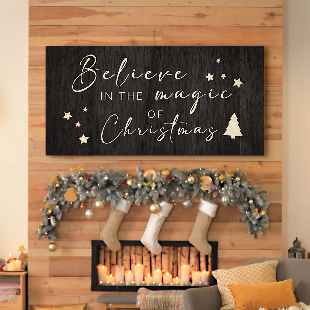 Believe In The Magic Of Christmas Sign II Tailored Canvases