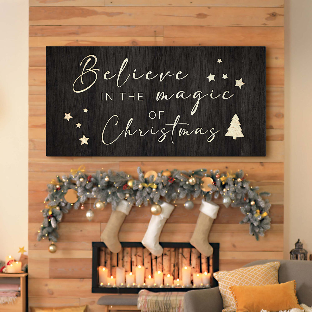 Believe In The Magic Of Christmas Sign II Tailored Canvases