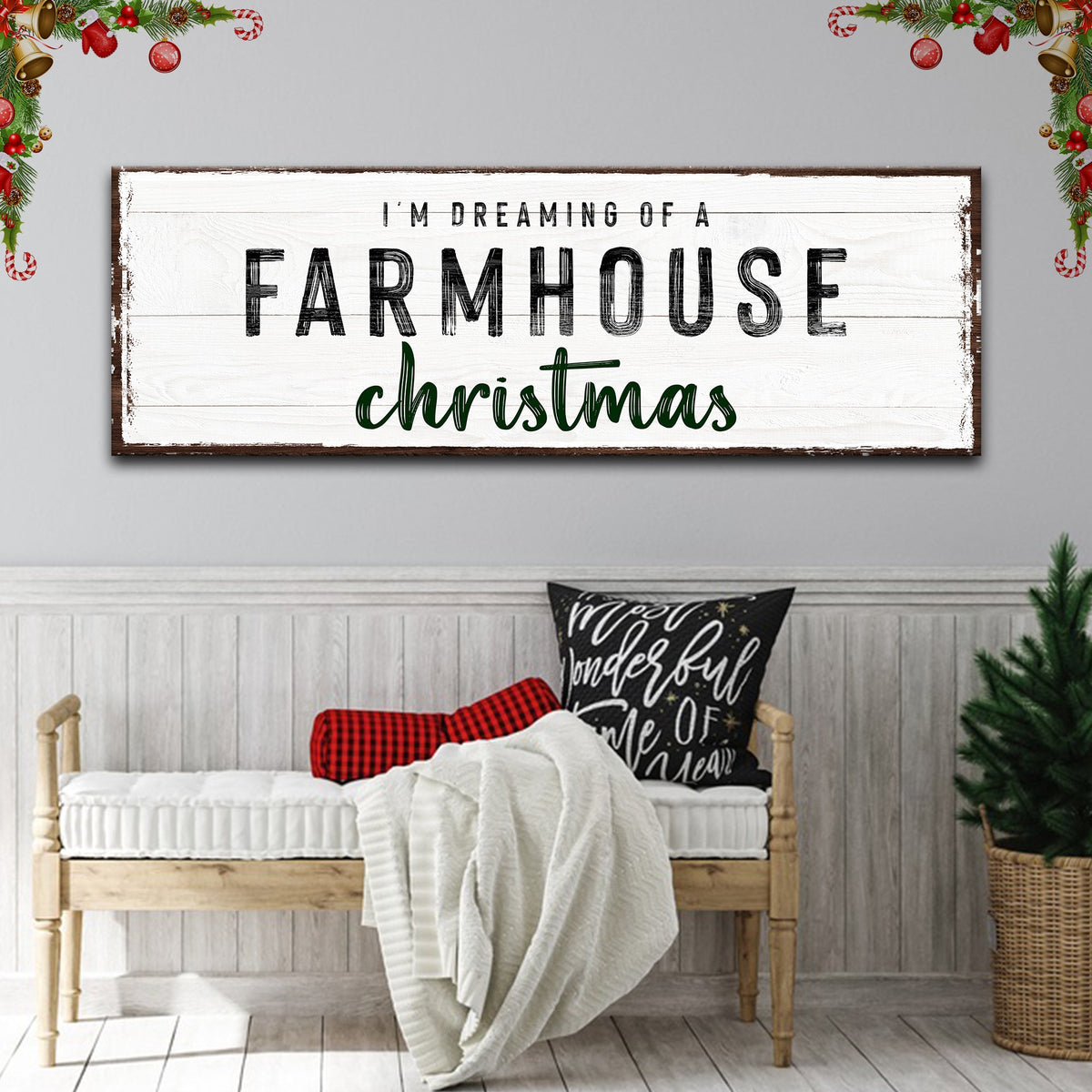 Farmhouse Christmas Sign Tailored Canvases