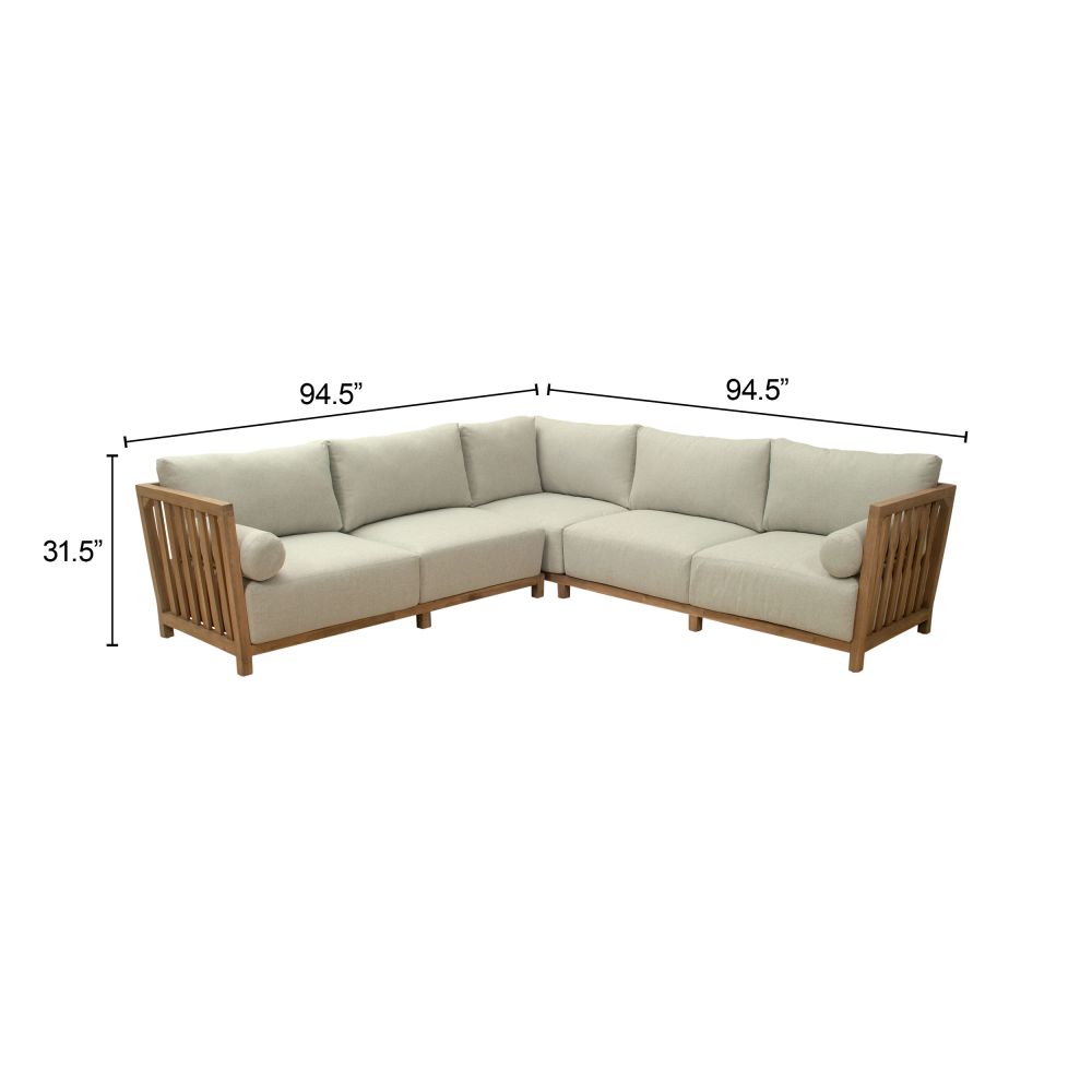 Teras Olefin Fabric Outdoor Sectional Sofa LOOMLAN