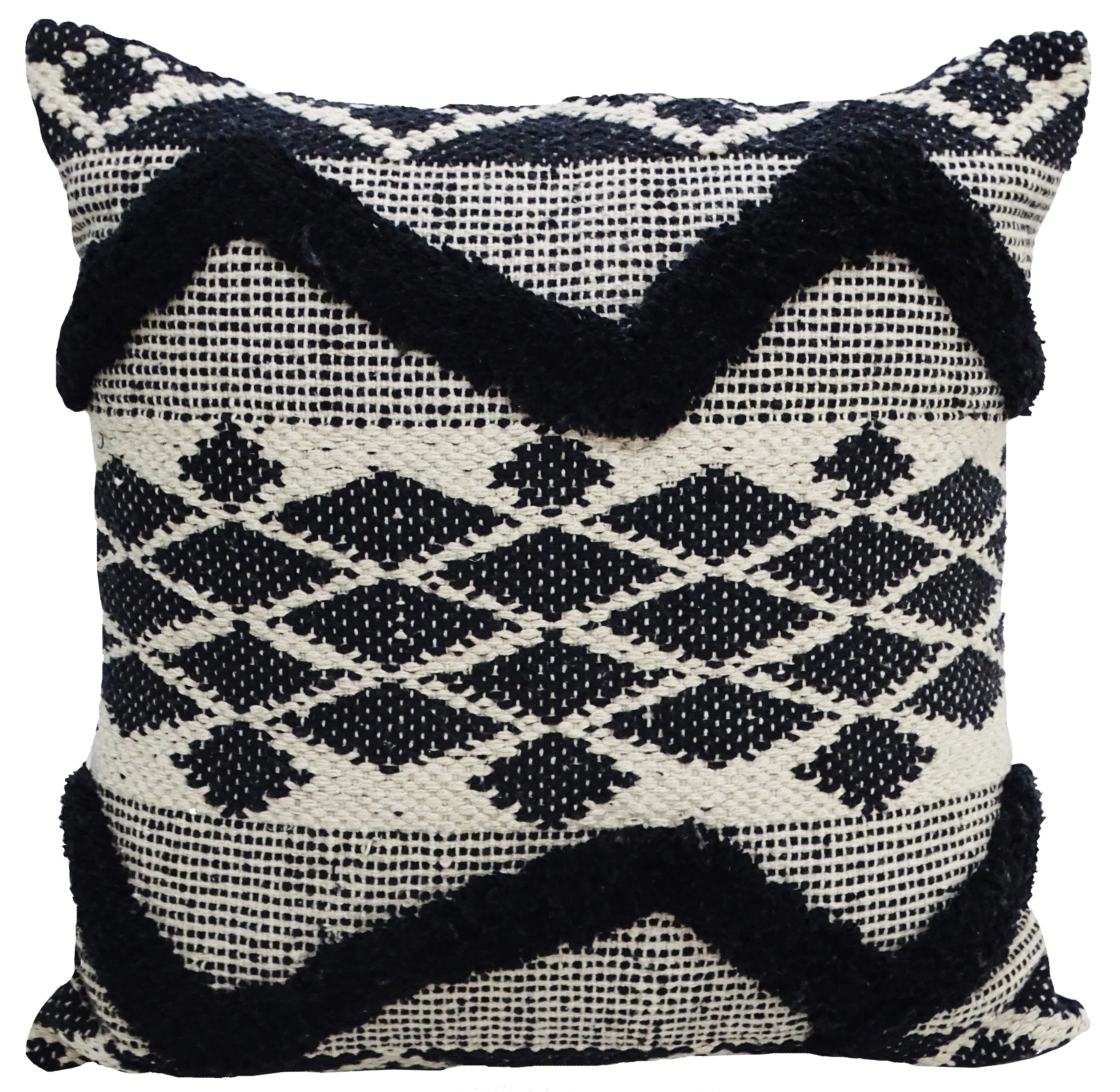 Decorative Tufted Chevron Pillow 20"x20" for Couch Vibhsa